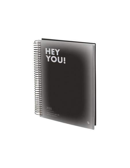 Agenda espiral liderpapel gazi a4 2025 dia pagina color negro papel 70 gr