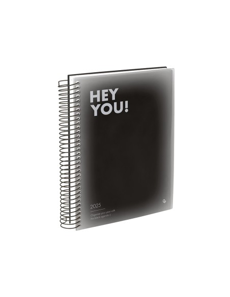 Agenda espiral liderpapel gazi a4 2025 dia pagina color negro papel 70 gr