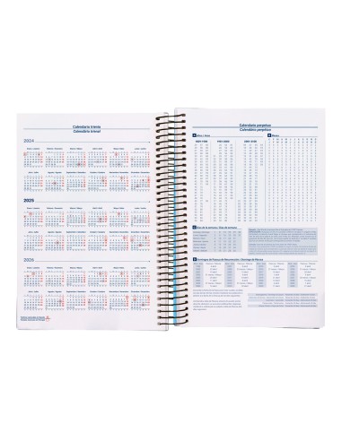 Agenda espiral liderpapel gazi a4 2025 dia pagina color negro papel 70 gr