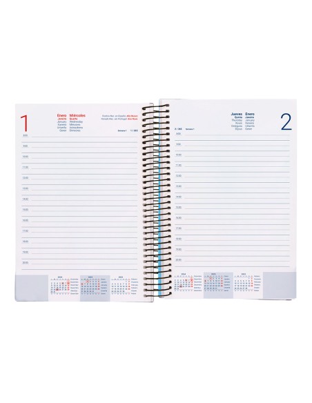 Agenda espiral liderpapel gazi a4 2025 dia pagina color negro papel 70 gr