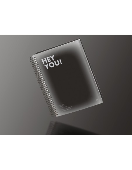 Agenda espiral liderpapel gazi a4 2025 dia pagina color negro papel 70 gr