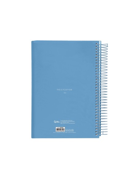 Agenda espiral liderpapel gazi a4 2025 dia pagina color azul papel 70 gr