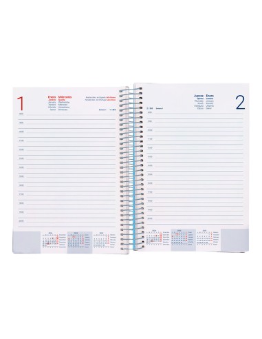 Agenda espiral liderpapel gazi a4 2025 dia pagina color azul papel 70 gr