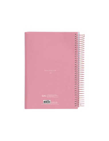 Agenda espiral liderpapel gazi a4 2025 dia pagina color rosa papel 70 gr