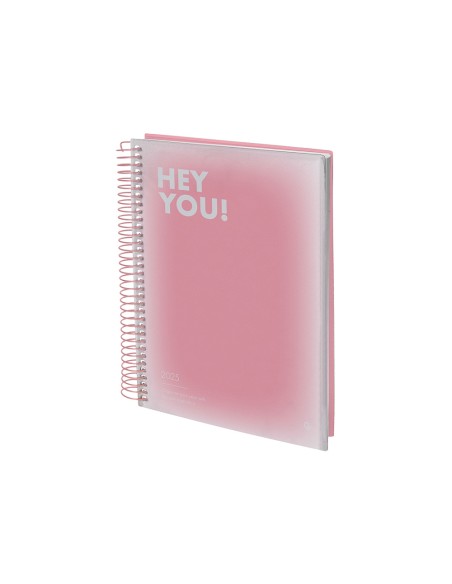 Agenda espiral liderpapel gazi a4 2025 dia pagina color rosa papel 70 gr