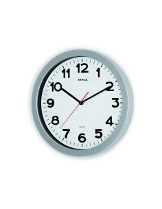 Reloj maul step de pared redondo 35 cm diametro electrico color plata