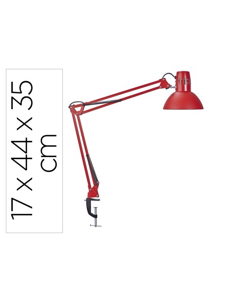 Lampara de escritorio maul study con pinza color rojo 170x440x350 mm Lampara de escritorio maul study con pinza color rojo 170x440x350 mm