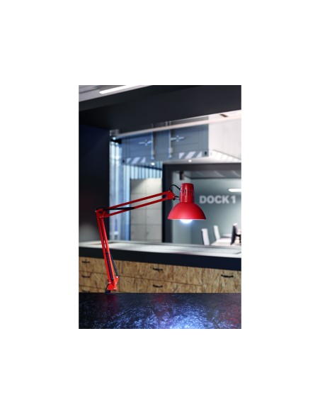 Lampara de escritorio maul study con pinza color rojo 170x440x350 mm Lampara de escritorio maul study con pinza color rojo 170x440x350 mm
