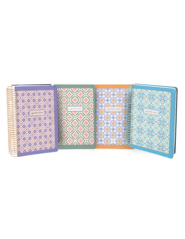 Agenda espiral liderpapel peri ssa 2025 dia pagina disenos surtidos papel de 80 g expositor con 8 unidades