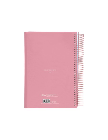 Agenda espiral liderpapel gazi 2025 dia pagina disenos surtidos papel 70g expositor con 4 a4 y 4 a5
