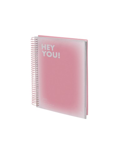 Agenda espiral liderpapel gazi 2025 dia pagina disenos surtidos papel 70g expositor con 4 a4 y 4 a5