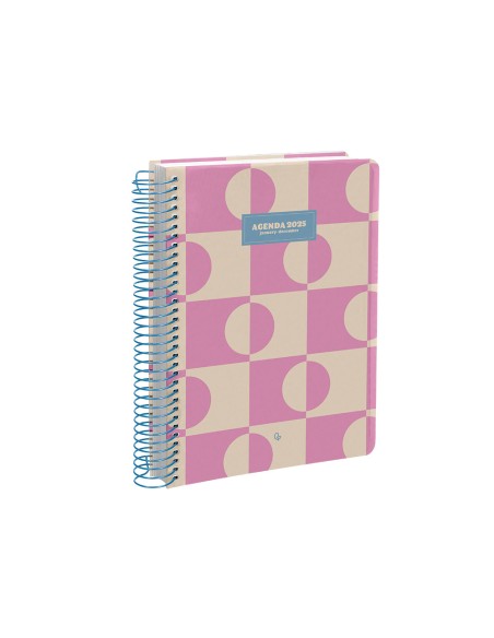Agenda espiral liderpapel clas sic 2025 dia pagina disenos surtidos papel 70g expositor de 12 unidades