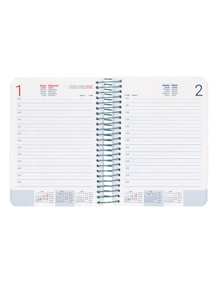 Agenda espiral liderpapel sant orini a6 2025 dia pagina 4 disenos surtidos papel 60g