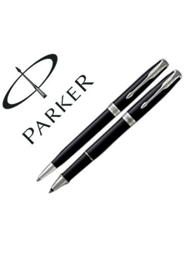 Juego parker duo sonnet laca negra ct boligrafo roller