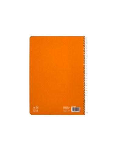 Cuaderno espiral liderpapel di n a4 pautaguia tapa dura 80h 90 gr cuadro pautado 5mm color naranja
