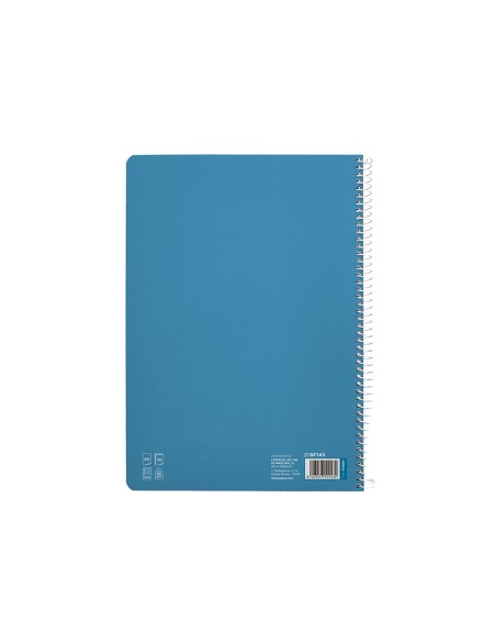 Cuaderno espiral liderpapel di n a4 pautaguia tapa dura 80h 90 gr cuadro pautado 5mm color azul