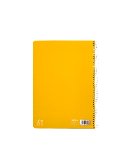 Cuaderno espiral liderpapel di n a4 pautaguia tapa dura 80h 90 gr cuadro pautado 5mm color amarillo