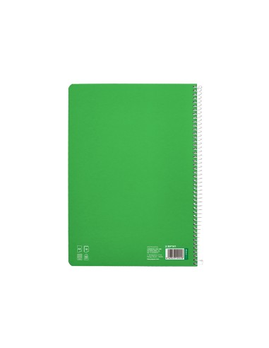Cuaderno espiral liderpapel di n a4 pautaguia tapa dura 80h 90 gr cuadro pautado 4mm color verde