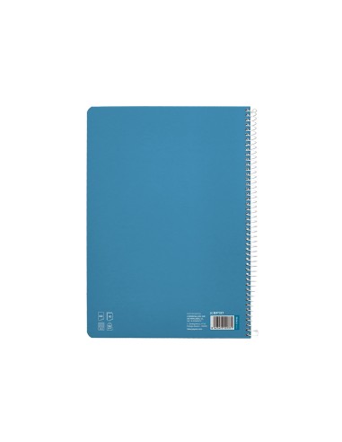 Cuaderno espiral liderpapel di n a4 pautaguia tapa dura 80h 90 gr cuadro pautado 4mm color azul