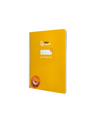 Cuaderno espiral liderpapel di n a4 pautaguia tapa dura 80h 90 gr cuadro pautado 4mm color amarillo