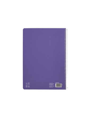Cuaderno espiral liderpapel di n a4 pautaguia tapa dura 80h 90 gr cuadro pautado 3mm color lila