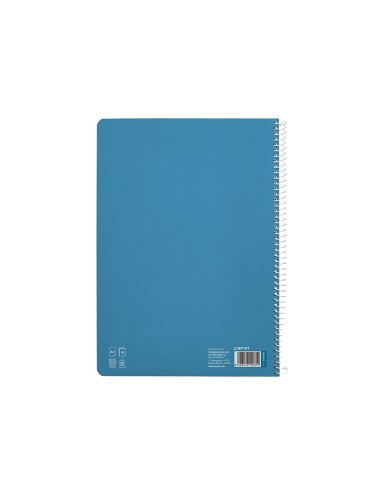 Cuaderno espiral liderpapel di n a4 pautaguia tapa dura 80h 90 gr cuadro pautado 3mm color azul