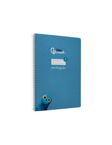 Cuaderno espiral liderpapel di n a4 pautaguia tapa dura 80h 90 gr cuadro pautado 3mm color azul