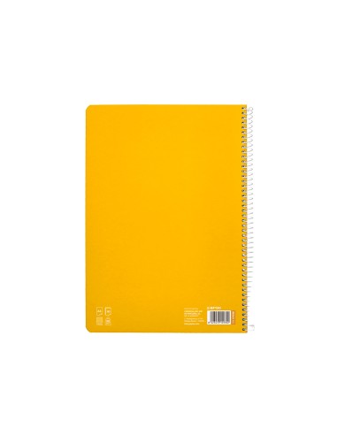 Cuaderno espiral liderpapel di n a4 pautaguia tapa dura 80h 90 gr cuadro pautado 3mm color amarillo