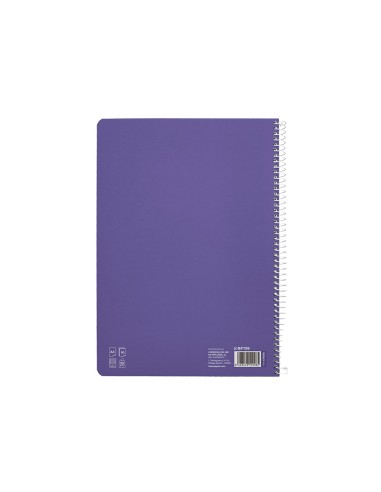 Cuaderno espiral liderpapel di n a4 pautaguia tapa dura 80h 90 gr cuadro pautado 25mm color lila