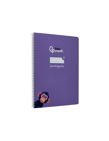 Cuaderno espiral liderpapel di n a4 pautaguia tapa dura 80h 90 gr cuadro pautado 25mm color lila