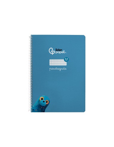 Cuaderno espiral liderpapel di n a4 pautaguia tapa dura 80h 90 gr cuadro pautado 25mm color azul