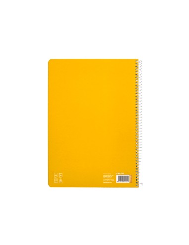 Cuaderno espiral liderpapel di n a4 pautaguia tapa dura 80h 90 gr cuadro pautado 25mm color amarillo