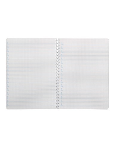 Cuaderno espiral liderpapel din a4 pautaguia tapa plastico80h 90gr cuadro pautado 4mm con margen color lila