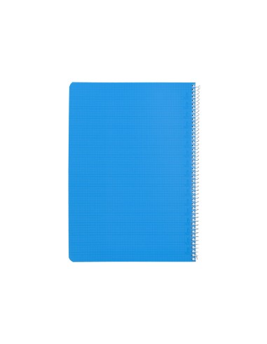 Cuaderno espiral liderpapel din a4 pautaguia tapa plastico80h 90gr cuadro pautado 4mm con margen color azul