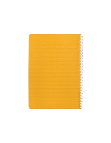 Cuaderno espiral liderpapel din a4 pautaguia tapa plastico80h 90gr cuadro pautado 4mm con margen color amarillo