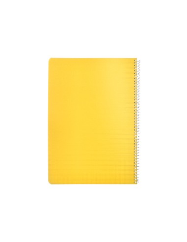 Cuaderno espiral liderpapel din a4 pautaguia tapa plastico80h 90gr cuadro pautado 3mm con margen color amarillo