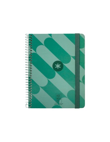 Agenda espiral antartik pattern a6 2025 semana vista color verde papel 80 gr