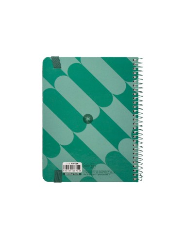 Agenda espiral antartik pattern a6 2025 semana vista color verde papel 80 gr