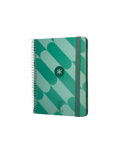 Agenda espiral antartik pattern a6 2025 semana vista color verde papel 80 gr