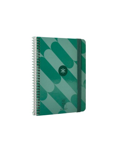 Agenda espiral antartik pattern a6 2025 semana vista color verde papel 80 gr