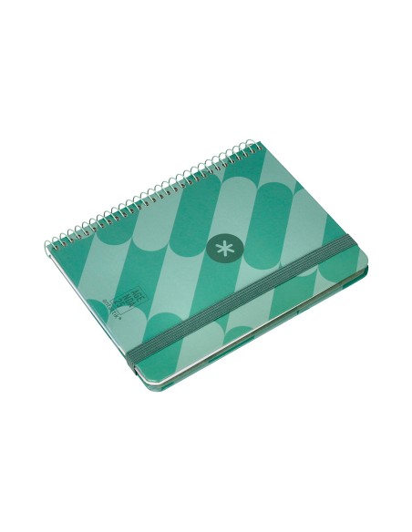 Agenda espiral antartik pattern a6 2025 semana vista color verde papel 80 gr