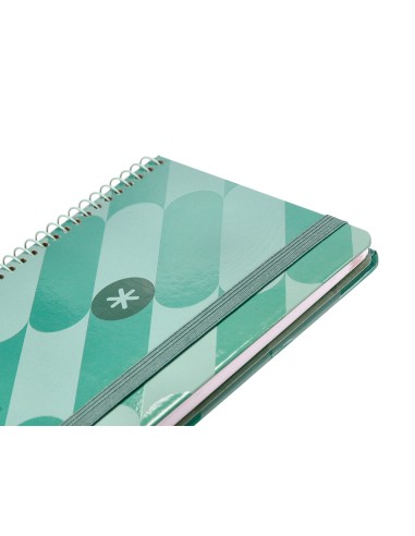 Agenda espiral antartik pattern a6 2025 semana vista color verde papel 80 gr