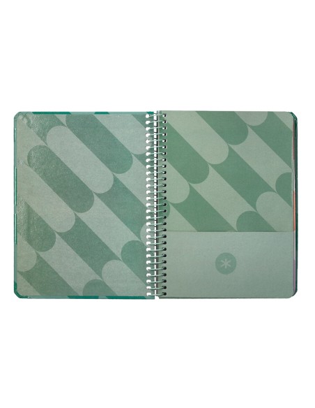 Agenda espiral antartik pattern a6 2025 semana vista color verde papel 80 gr