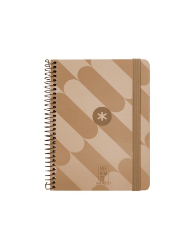 Agenda espiral antartik patter n a6 2025 semana vista color rosa nude papel 80gr