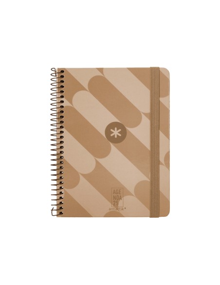 Agenda espiral antartik patter n a6 2025 semana vista color rosa nude papel 80gr