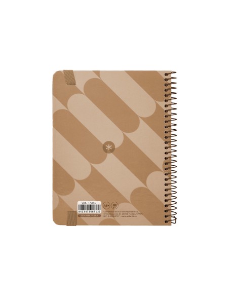 Agenda espiral antartik patter n a6 2025 semana vista color rosa nude papel 80gr