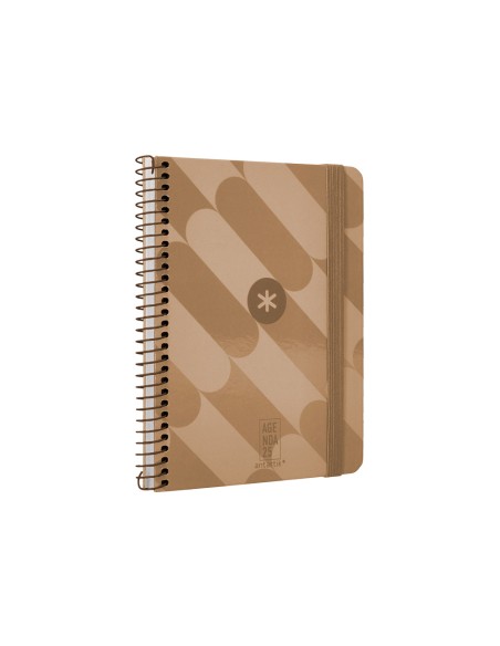 Agenda espiral antartik patter n a6 2025 semana vista color rosa nude papel 80gr