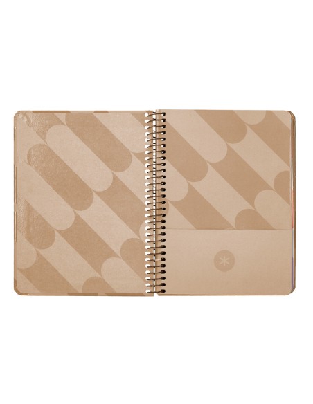 Agenda espiral antartik patter n a6 2025 semana vista color rosa nude papel 80gr