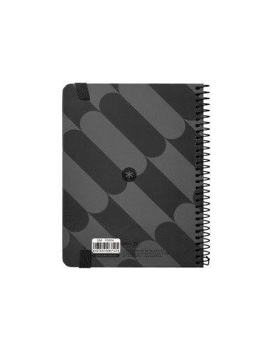 Agenda espiral antartik pattern a6 2025 semana vista color negro papel 80 gr
