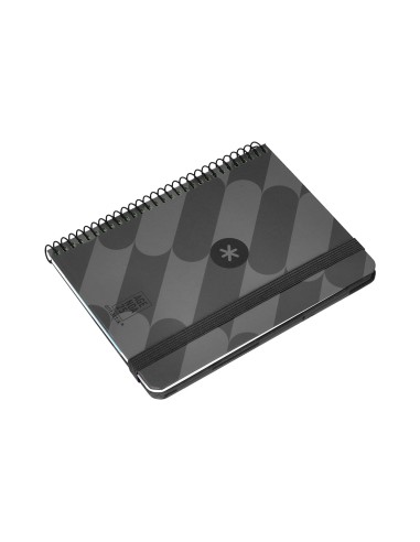 Agenda espiral antartik pattern a6 2025 semana vista color negro papel 80 gr